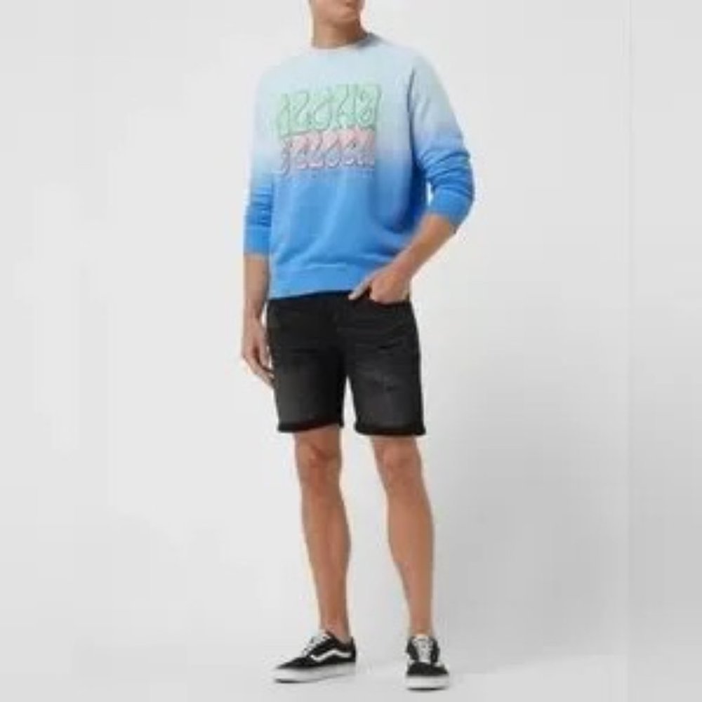 Men's Scotch & Soda Aloha O'Clock Crew Neck Sweatshirt Gradient Blue Size M - Picture 14 of 14
